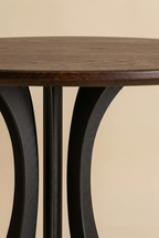 Fibonacci Table - Black steel and solid wood