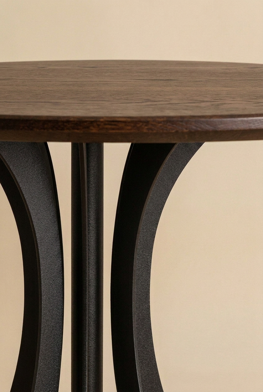 Fibonacci Table - Black steel and solid wood