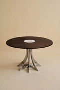 Fibonacci Table - Stainless Steel and Solid Wood with Marble Inlay