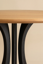 Fibonacci Table - Black steel and solid wood