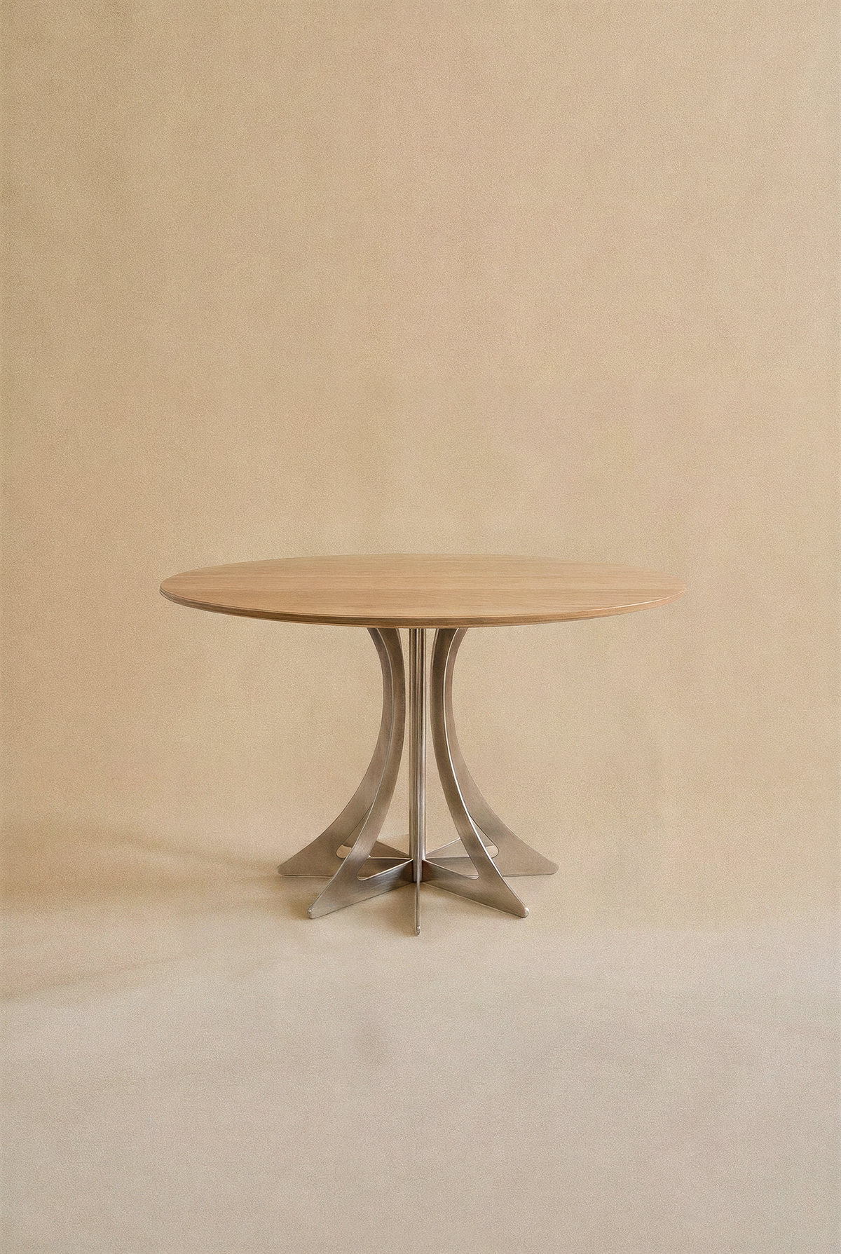 Fibonacci Table - Stainless Steel and Solid Wood