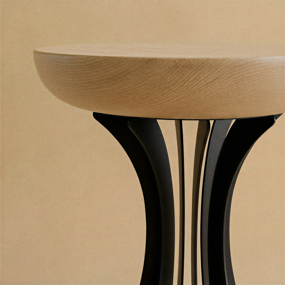 Fibonacci Side Table - Black Steel